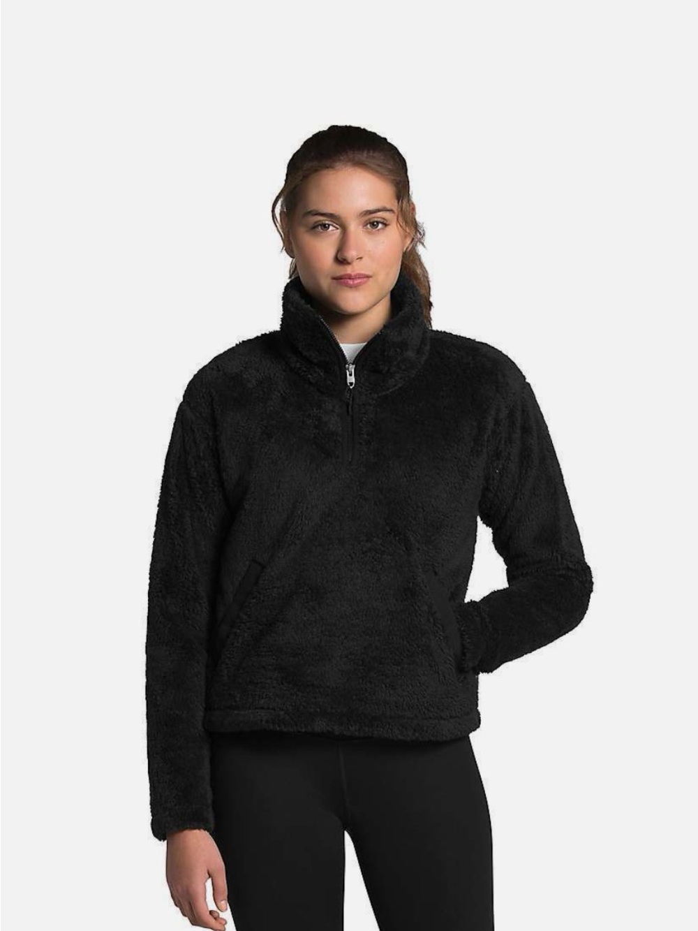 The Northface Womans Sm Black Plush 1/4 Zip Top Mock Turtleneck Like New